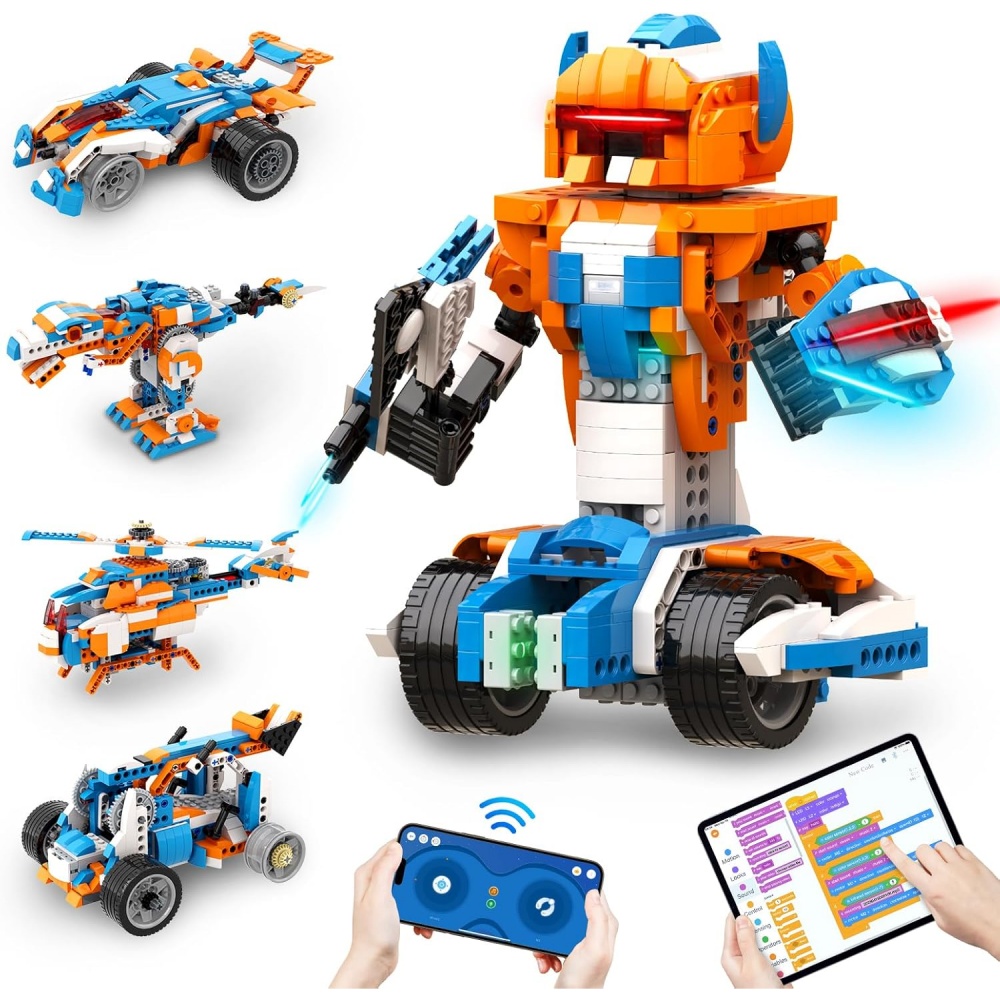 Office Tech Gifts - مجموعة بناء روبوت حديثة بتقنية STEM،