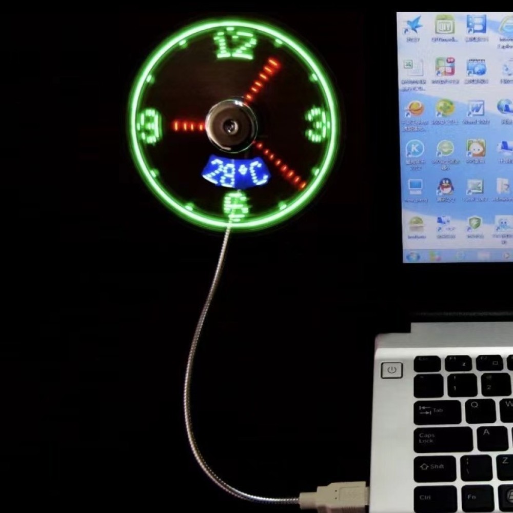 مروحة ساعة LED مخصصة تعمل عبر  - مراجعة Office Tech Gifts وسعره
